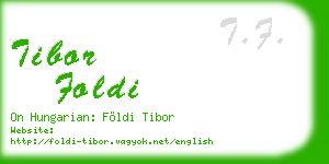 tibor foldi business card